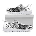 Black And White Calavera Girl Print White Running Shoes