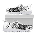 Black And White Calavera Girl Print White Sneakers