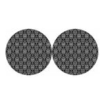 Black And White Calavera Skull Print Car Coasters
