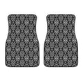 Black And White Calavera Skull Print Front Car Floor Mats