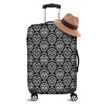 Black And White Calavera Skull Print Luggage Cover