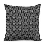 Black And White Calavera Skull Print Pillow Cover