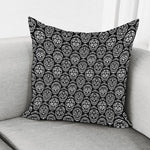 Black And White Calavera Skull Print Pillow Cover
