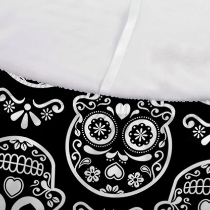 Black And White Calavera Skull Print Sofa Cover