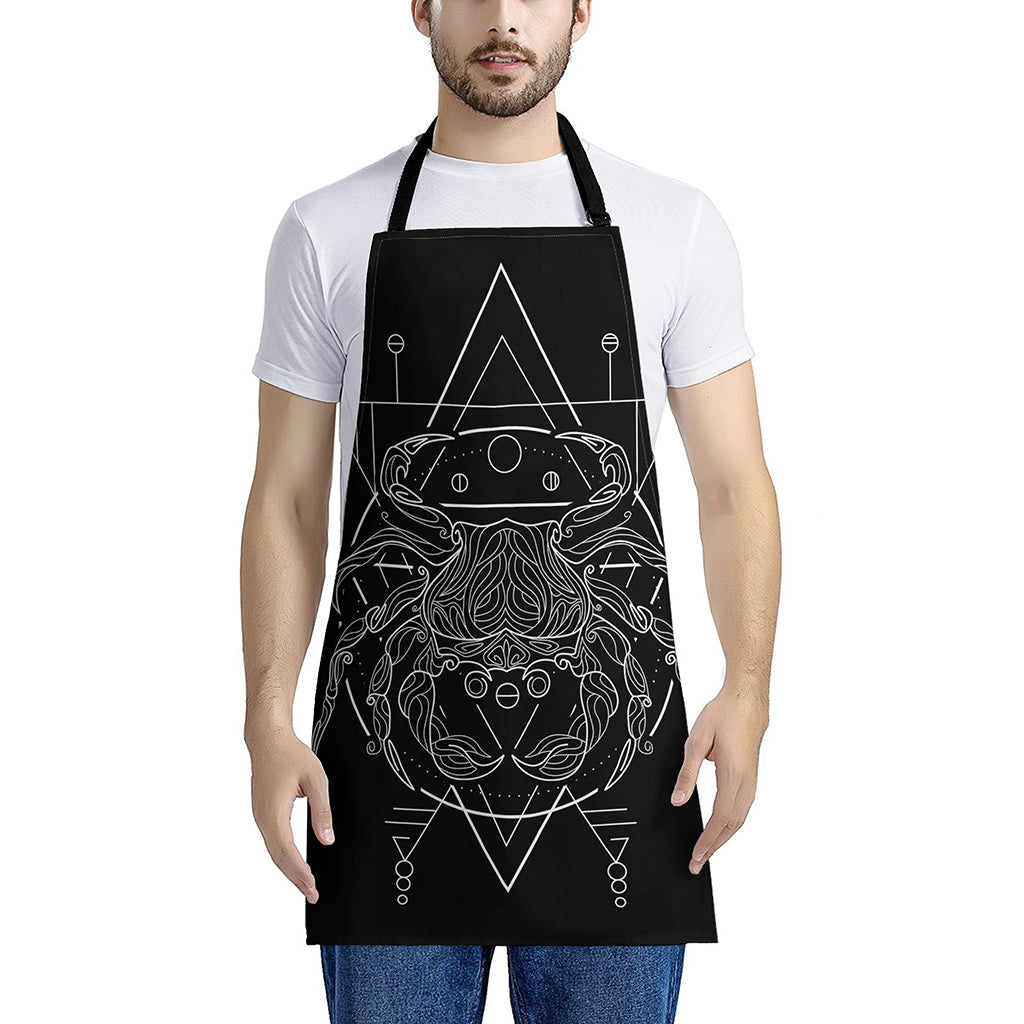 Black And White Cancer Sign Print Apron