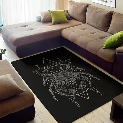 Black And White Cancer Sign Print Area Rug