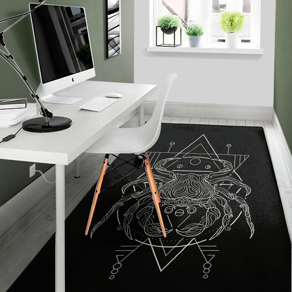 Black And White Cancer Sign Print Area Rug