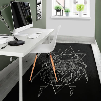 Black And White Cancer Sign Print Area Rug