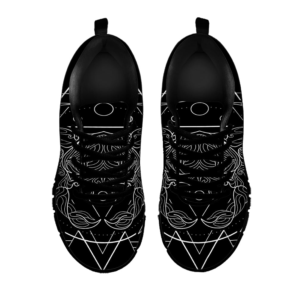 Black And White Cancer Sign Print Black Sneakers