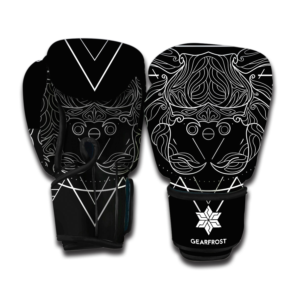Black And White Cancer Sign Print Boxing Gloves