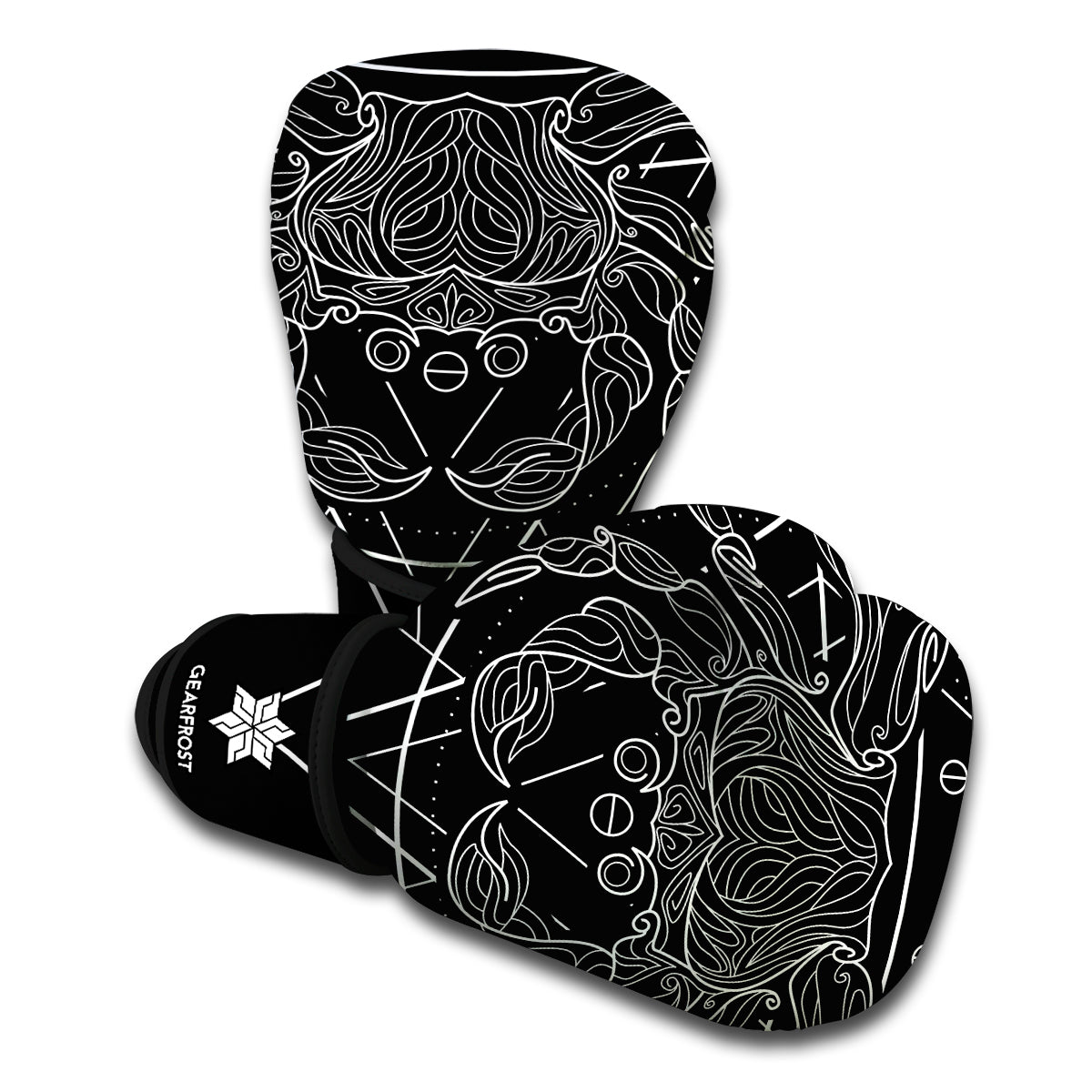 Black And White Cancer Sign Print Boxing Gloves