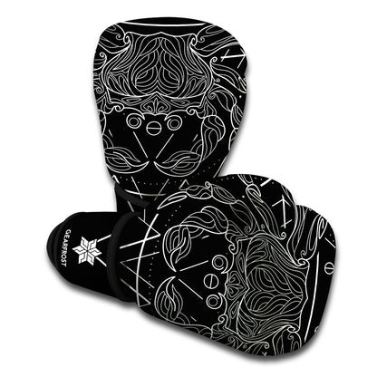 Black And White Cancer Sign Print Boxing Gloves