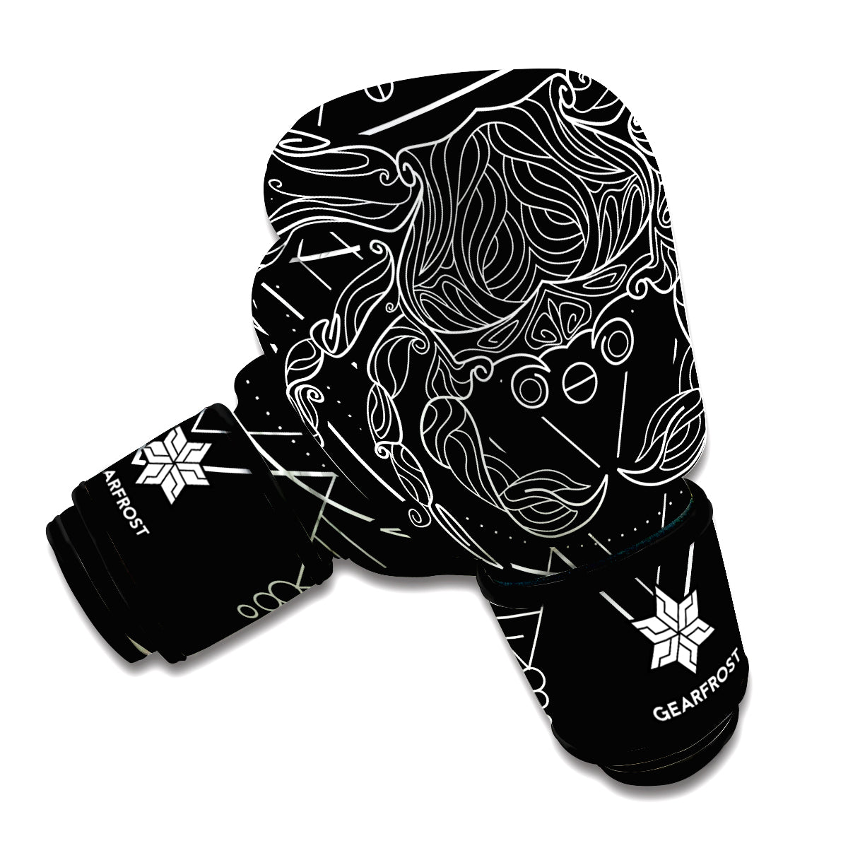 Black And White Cancer Sign Print Boxing Gloves