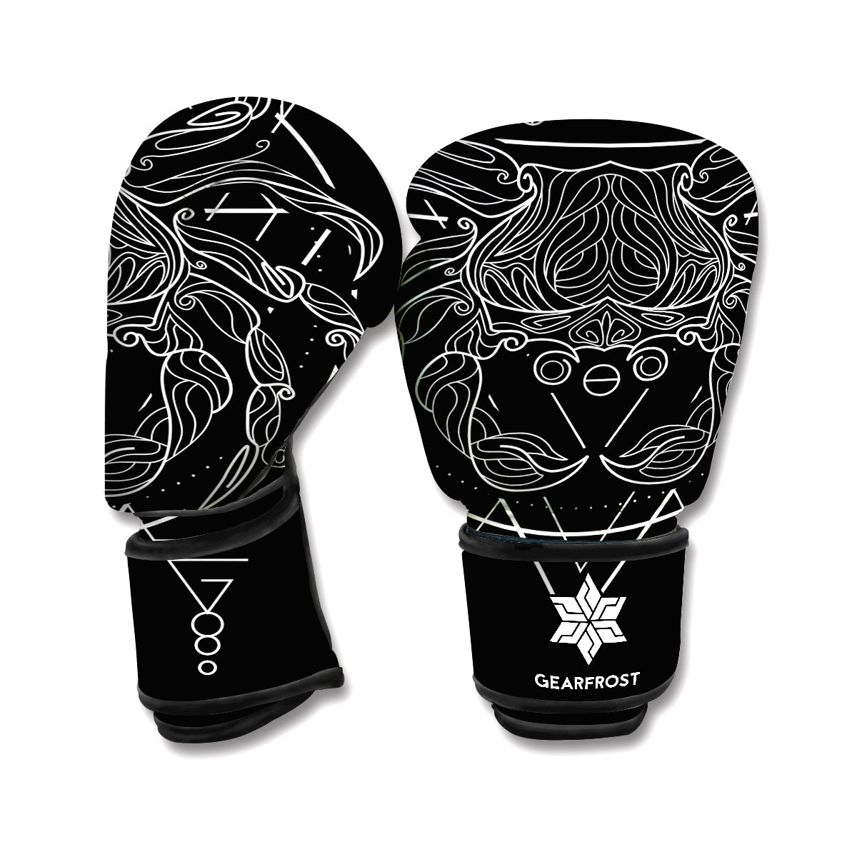 Black And White Cancer Sign Print Boxing Gloves