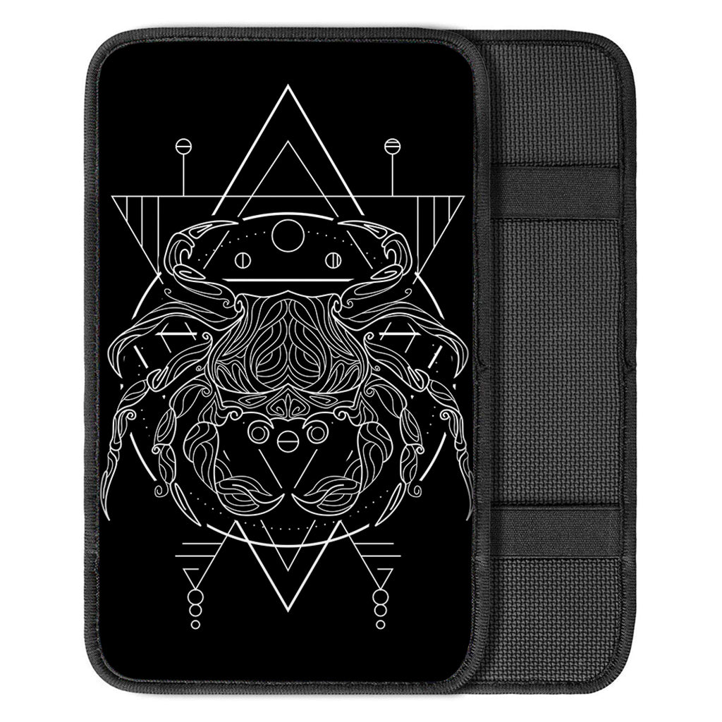 Black And White Cancer Sign Print Car Center Console Cover