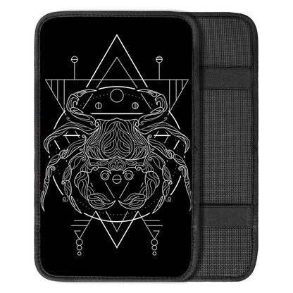 Black And White Cancer Sign Print Car Center Console Cover