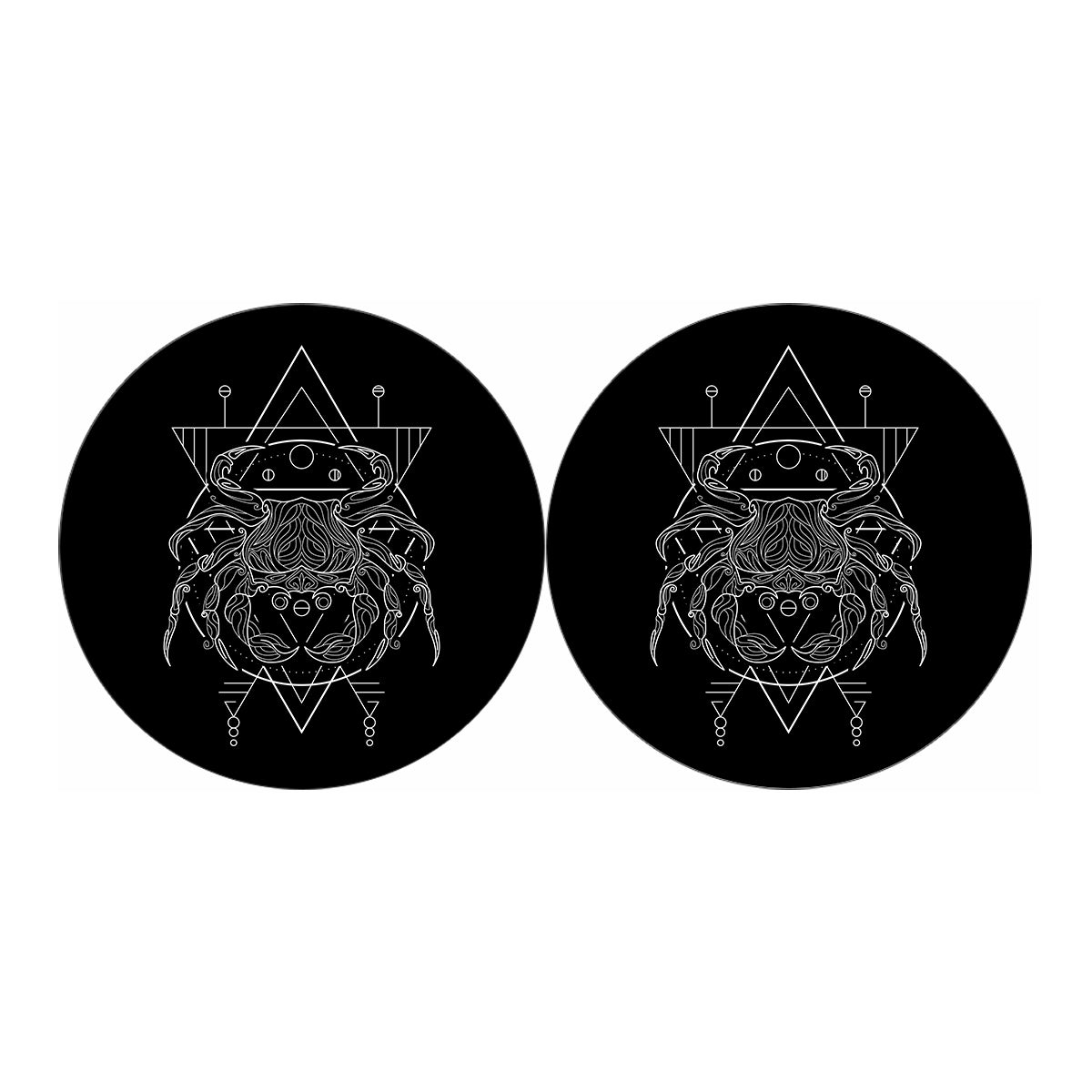 Black And White Cancer Sign Print Car Coasters