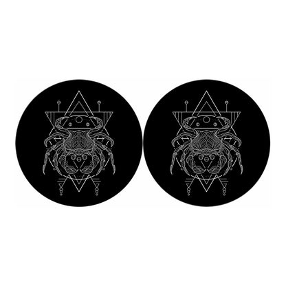 Black And White Cancer Sign Print Car Coasters