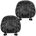 Black And White Cancer Sign Print Car Headrest Covers