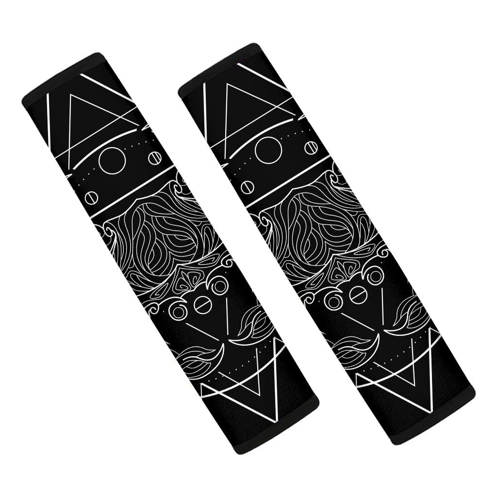 Black And White Cancer Sign Print Car Seat Belt Covers