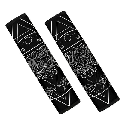 Black And White Cancer Sign Print Car Seat Belt Covers