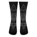 Black And White Cancer Sign Print Crew Socks
