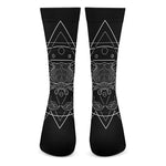 Black And White Cancer Sign Print Crew Socks