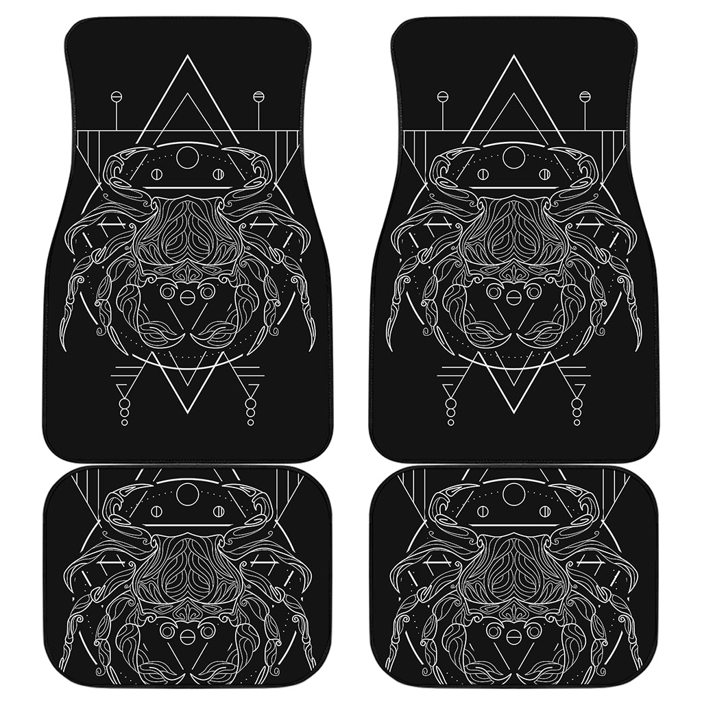 Black And White Cancer Sign Print Front and Back Car Floor Mats