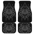 Black And White Cancer Sign Print Front and Back Car Floor Mats