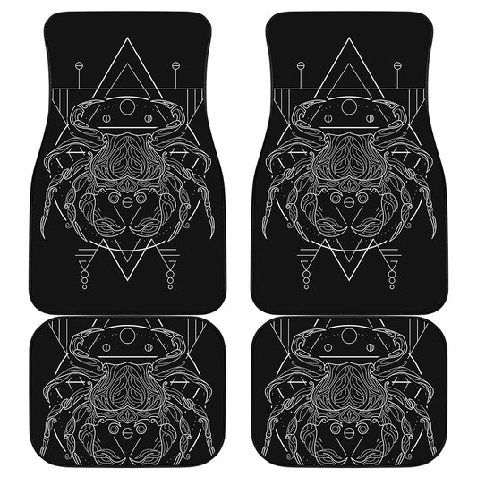Black And White Cancer Sign Print Front and Back Car Floor Mats