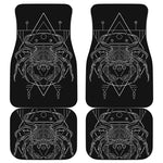 Black And White Cancer Sign Print Front and Back Car Floor Mats