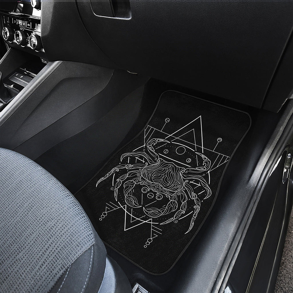 Black And White Cancer Sign Print Front and Back Car Floor Mats