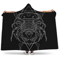 Black And White Cancer Sign Print Hooded Blanket