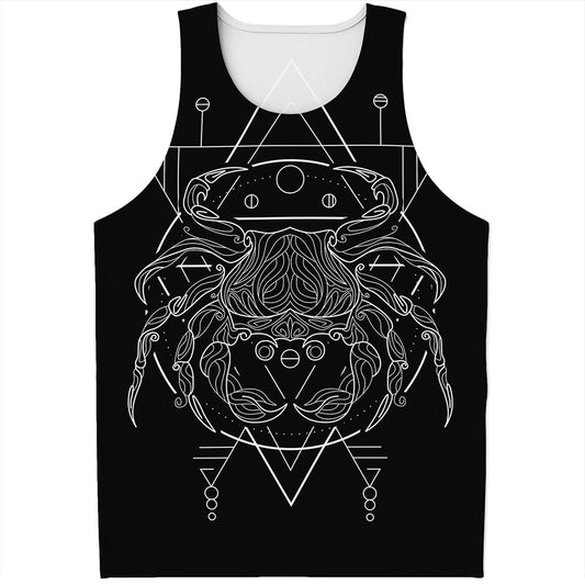 Black And White Cancer Sign Print Men's Tank Top
