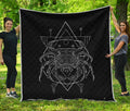 Black And White Cancer Sign Print Quilt