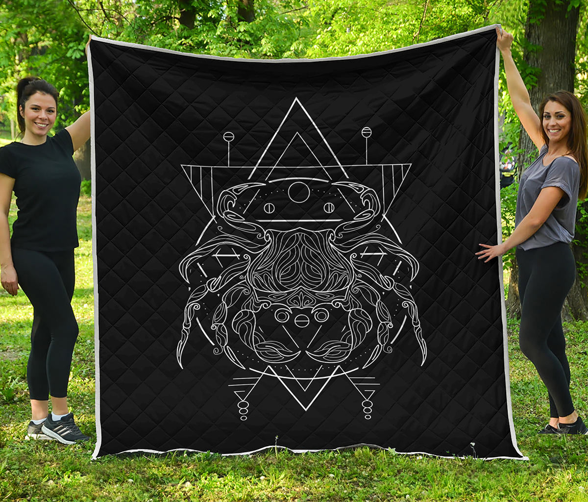 Black And White Cancer Sign Print Quilt