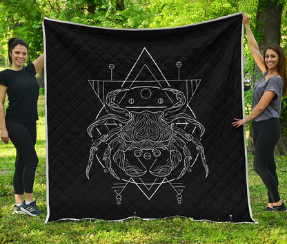 Black And White Cancer Sign Print Quilt