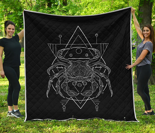 Black And White Cancer Sign Print Quilt