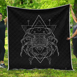 Black And White Cancer Sign Print Quilt