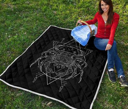 Black And White Cancer Sign Print Quilt