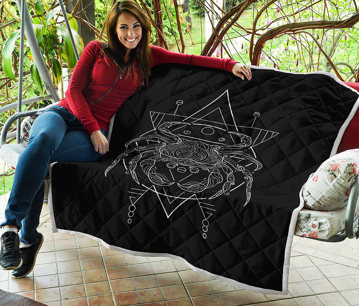 Black And White Cancer Sign Print Quilt