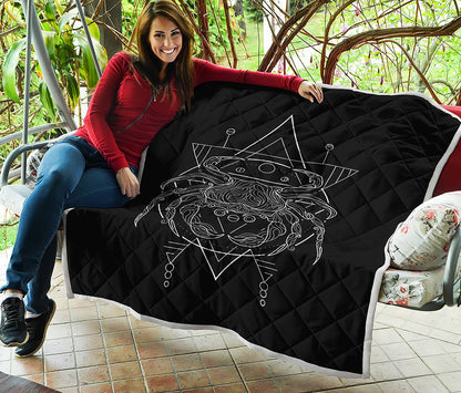 Black And White Cancer Sign Print Quilt