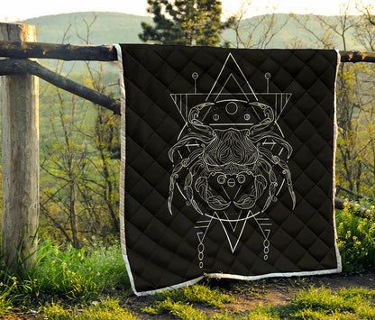 Black And White Cancer Sign Print Quilt