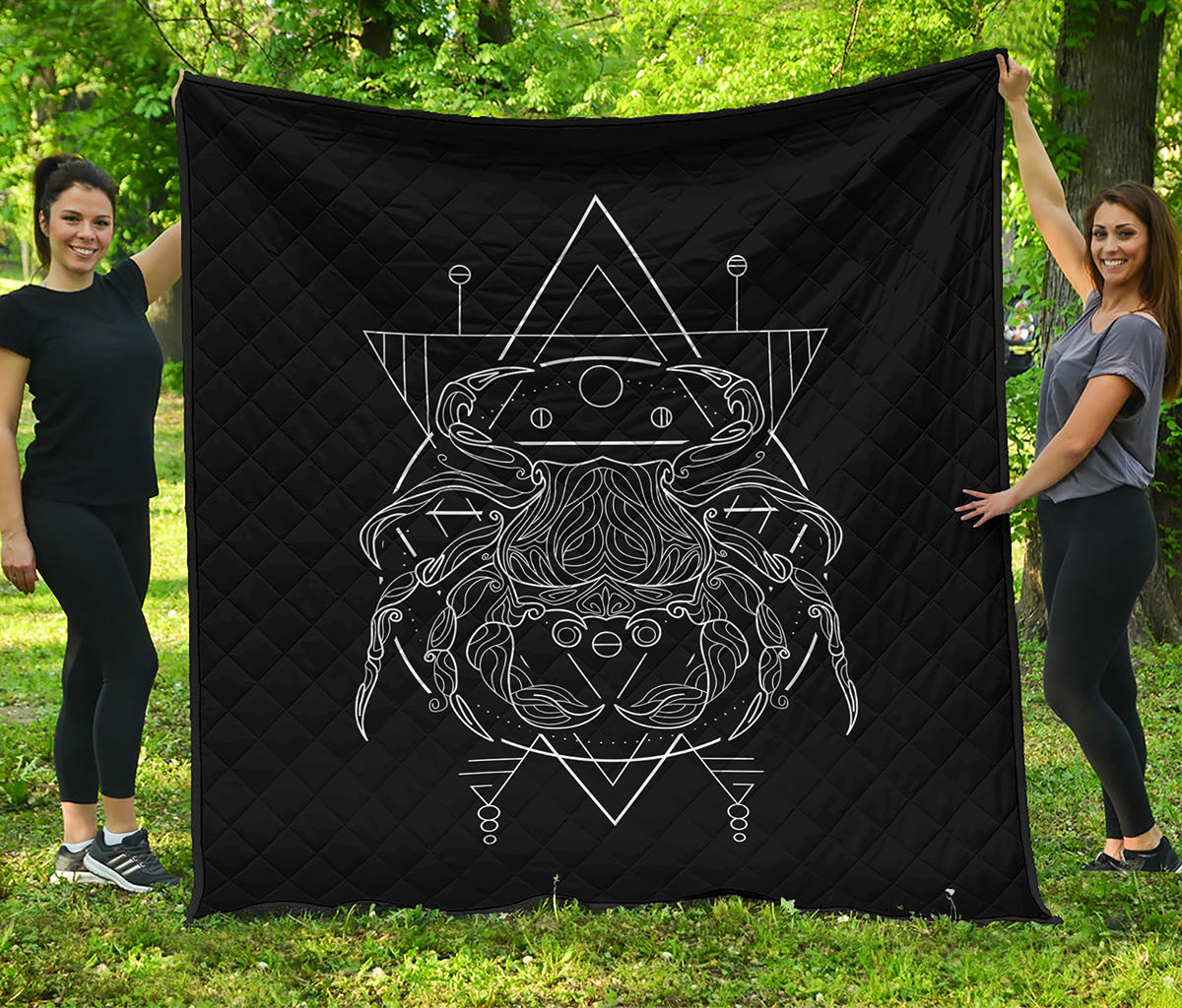 Black And White Cancer Sign Print Quilt