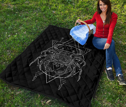 Black And White Cancer Sign Print Quilt