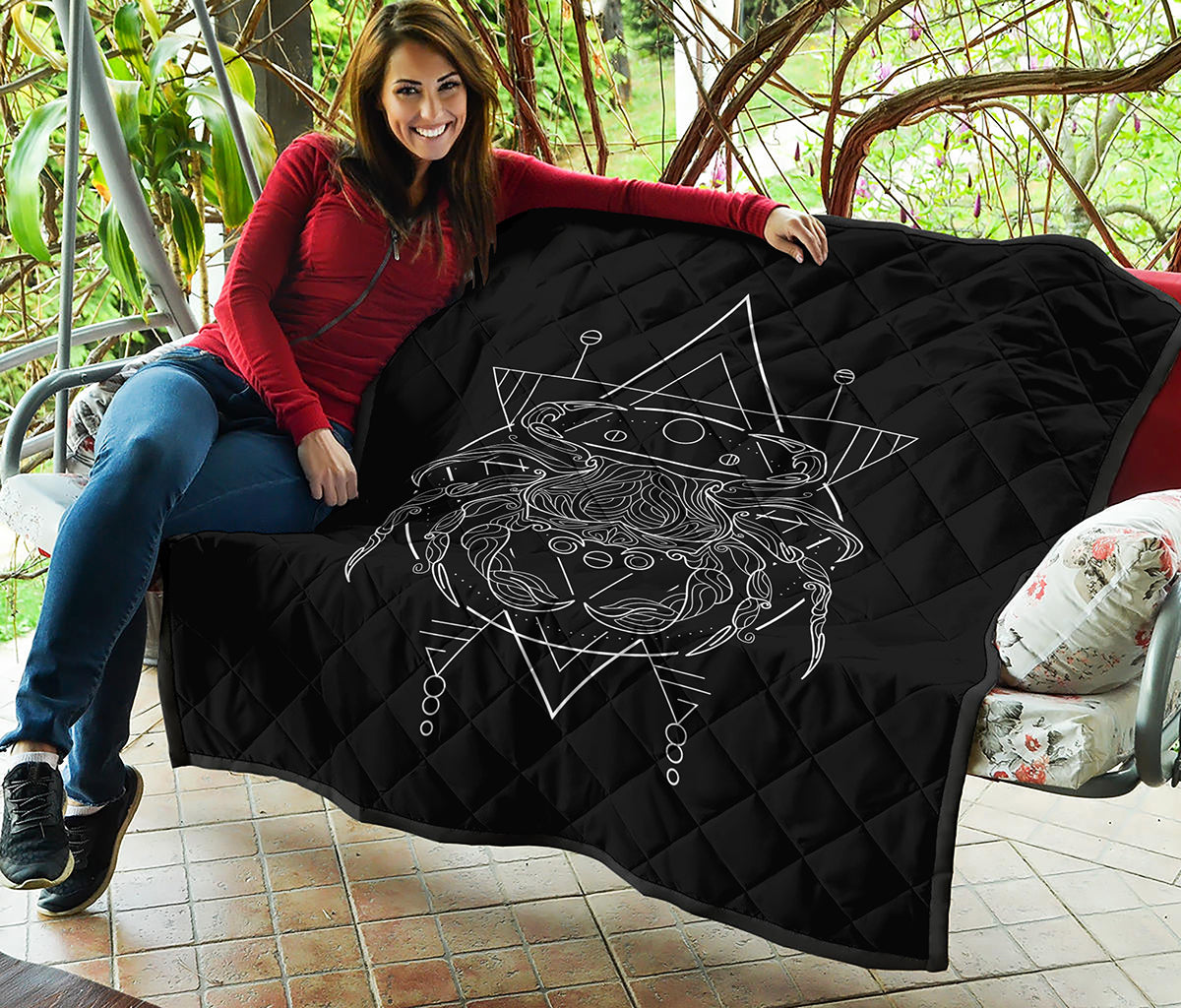 Black And White Cancer Sign Print Quilt
