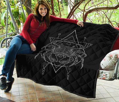 Black And White Cancer Sign Print Quilt
