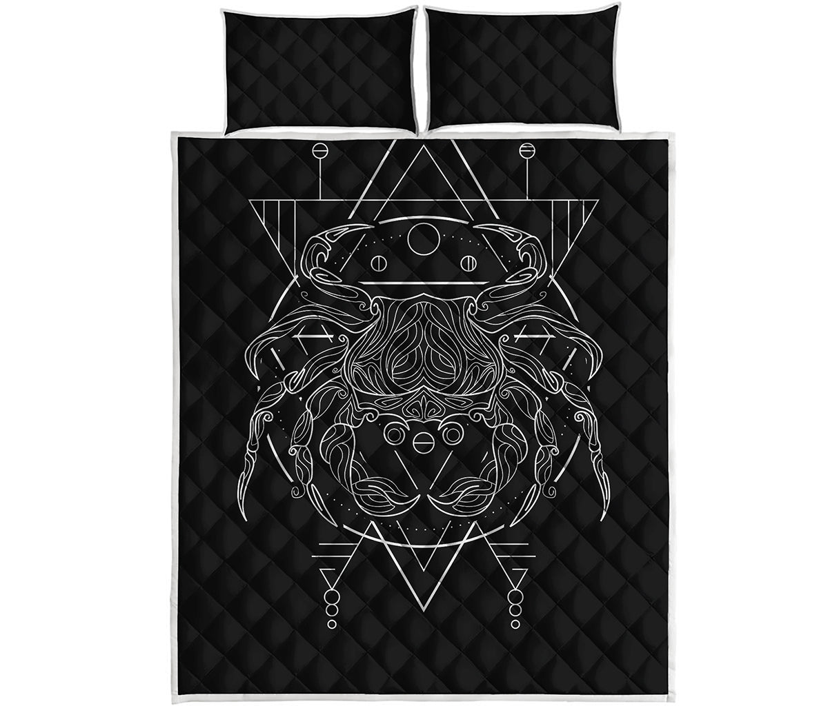 Black And White Cancer Sign Print Quilt Bed Set