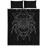 Black And White Cancer Sign Print Quilt Bed Set