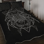 Black And White Cancer Sign Print Quilt Bed Set